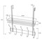 Over The Door Shelf Organizer Storage Basket Rack with 5 Hooks for Coats, Towels, and Accessories